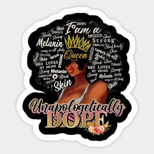 Unapologetically Dope African American Funny Afro Gift Women Sticker